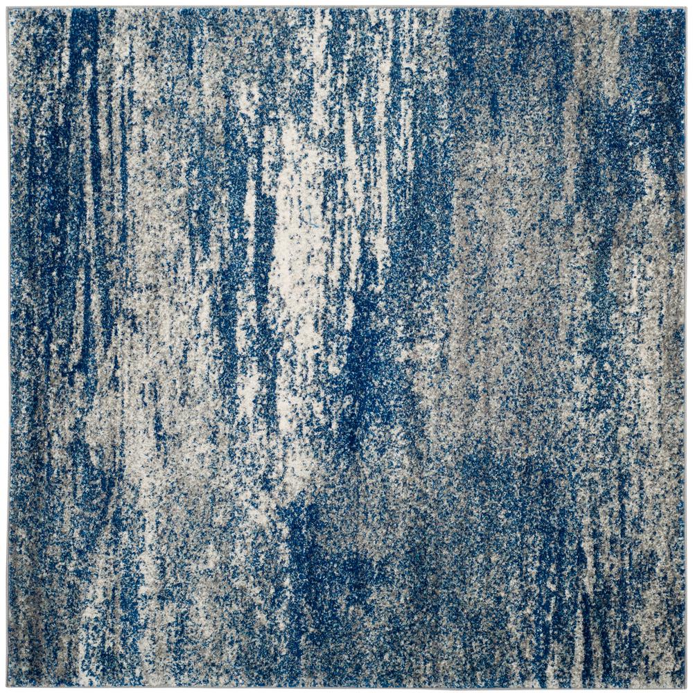 Square Jute Area Rugs The Home Depot Evoke Navy Ivory 5 Ft X Square Area Rug