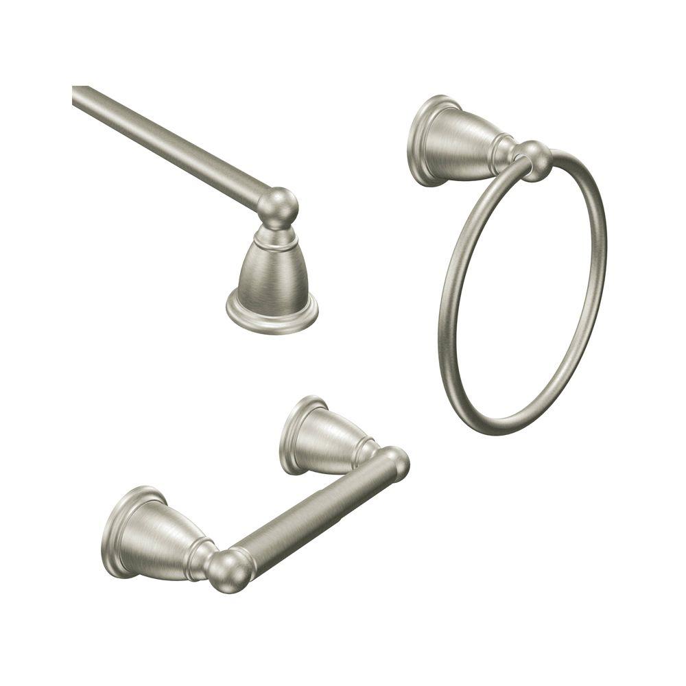 MOEN Brantford Single Handle Posi Temp Shower Only Trim Kit In Brushed   Brushed Nickel Moen Bathroom Hardware Sets Brantbn3pc24 64 65 