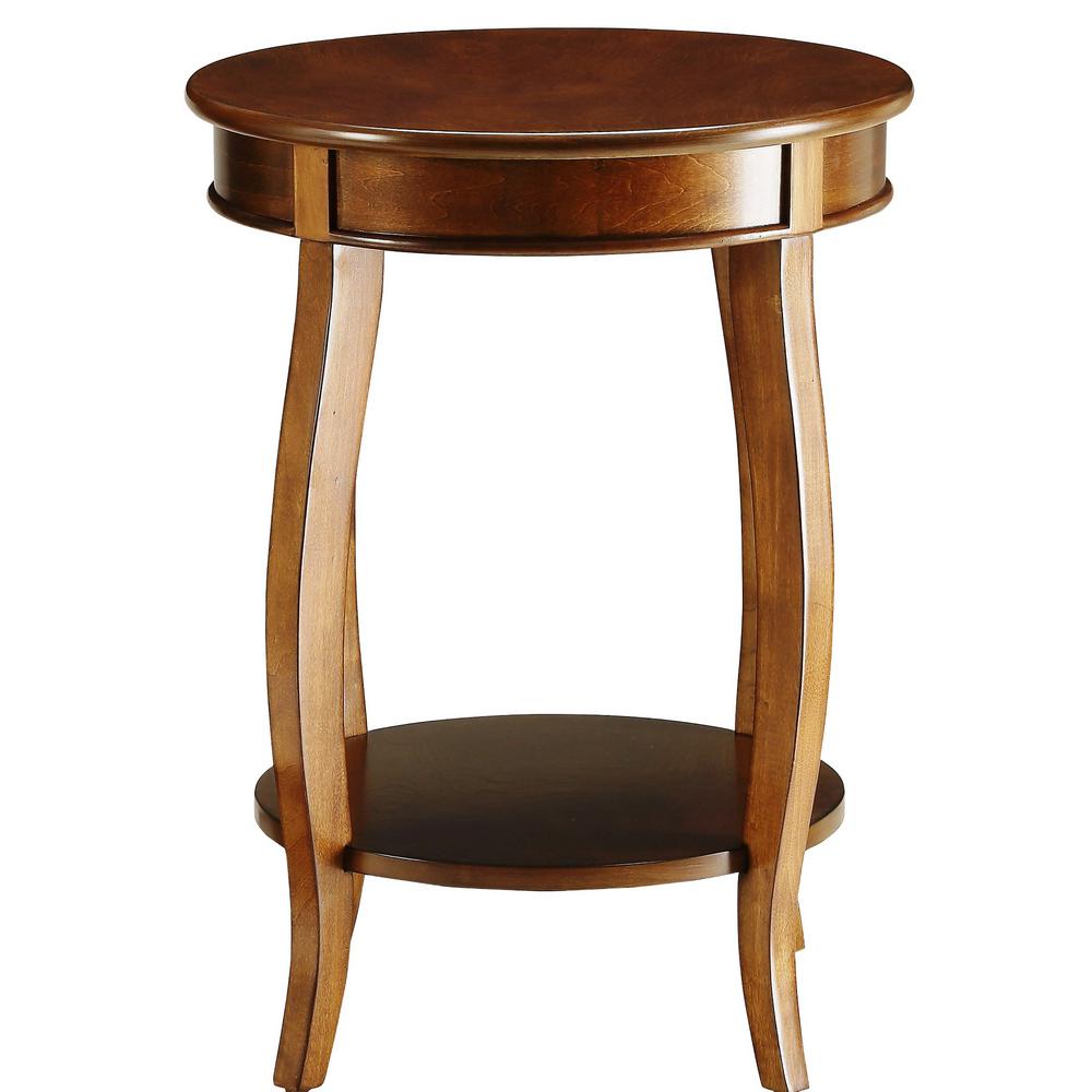 HomeRoots Amelia Walnut Wood Veneer Side Table-286303 ...