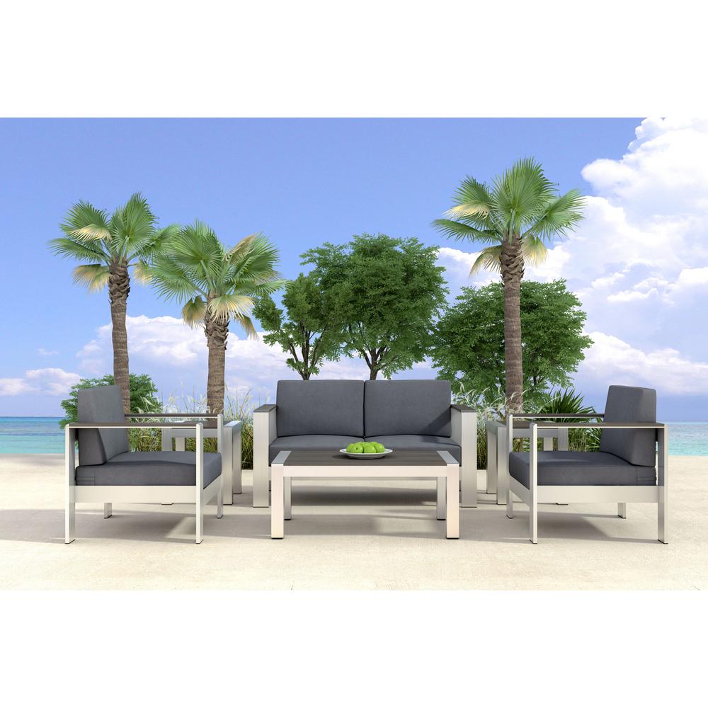 Zuo Cosmopolitan Patio Sofa Frame In Brushed Aluminum
