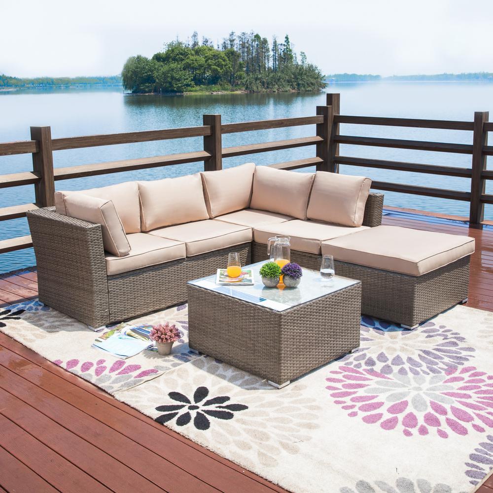 Solar Lighted Outdoor Lounge Furniture Patio Furniture The