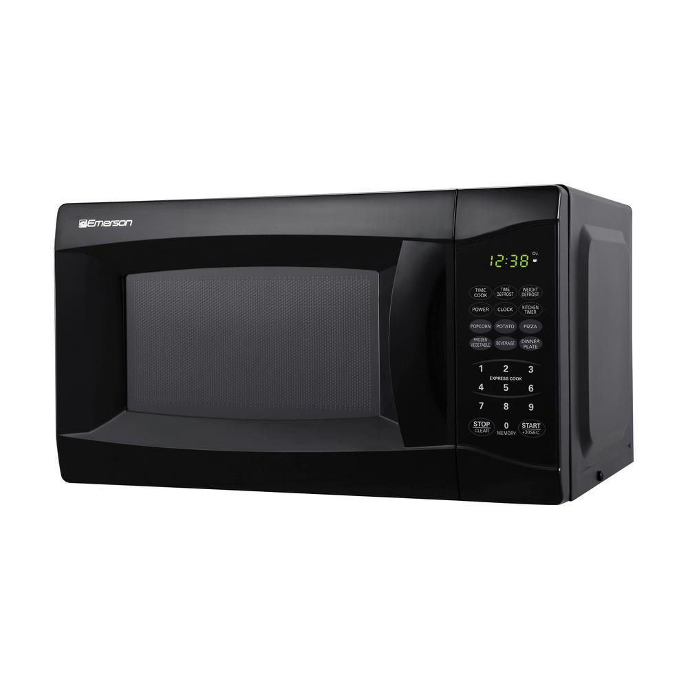 Emerson 0 7 Cu Ft 700 Watt Compact Countertop Microwave Oven In