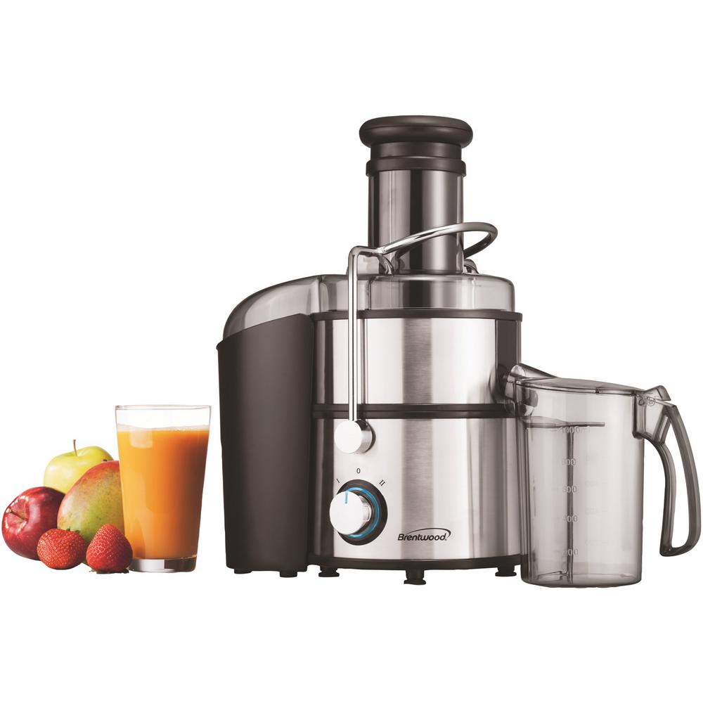 BRENTWOOD 800 W 34 oz. Silver 2Speed Electric Juice Extractor JC500