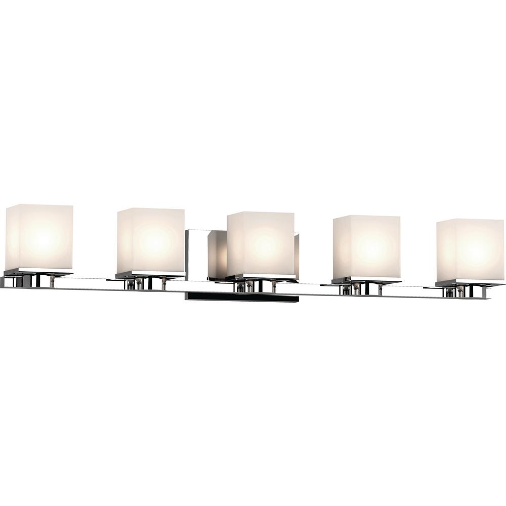Multi Mounting Positions Vanity Light Bar Lighting Sharyn 5 Light 8 In Chrome Indoor Bathroom Vanity Wall Sconce Or Mount