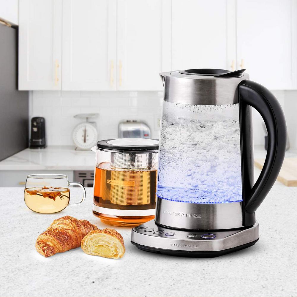 OVENTE 7.2Cup Stainless Steel Electric Glass Kettle with ProntoFill