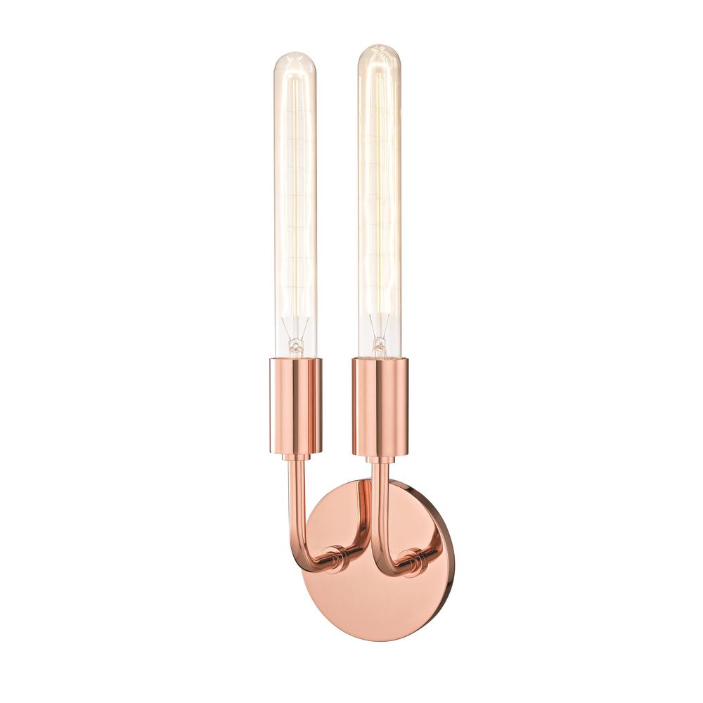 Mitzi by Hudson Valley Lighting Ava 2Light Polished Copper Wall SconceH109102POC The Home Depot