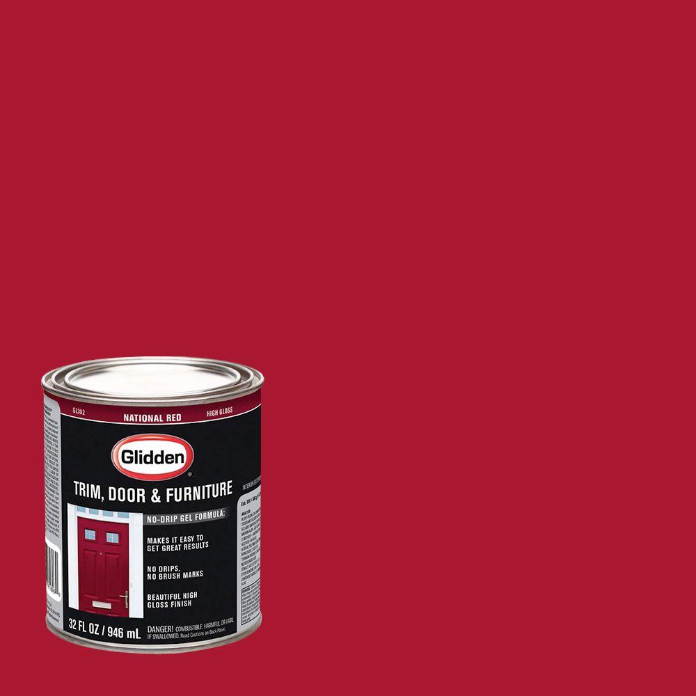 Glidden Trim And Door 1 Qt National Red Gloss Interior