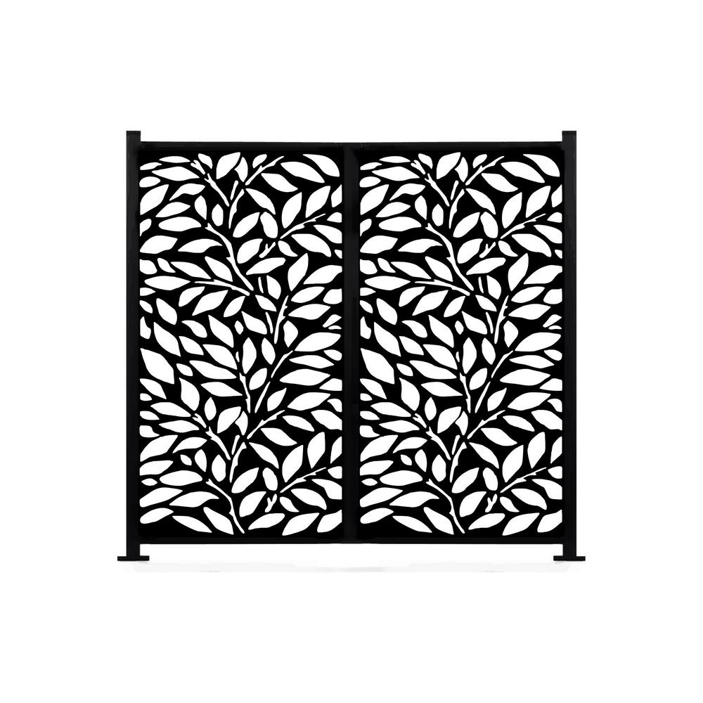 Ejoy New Style Metal Art Laser Cut Metal Black Privacy Fence Screen ...