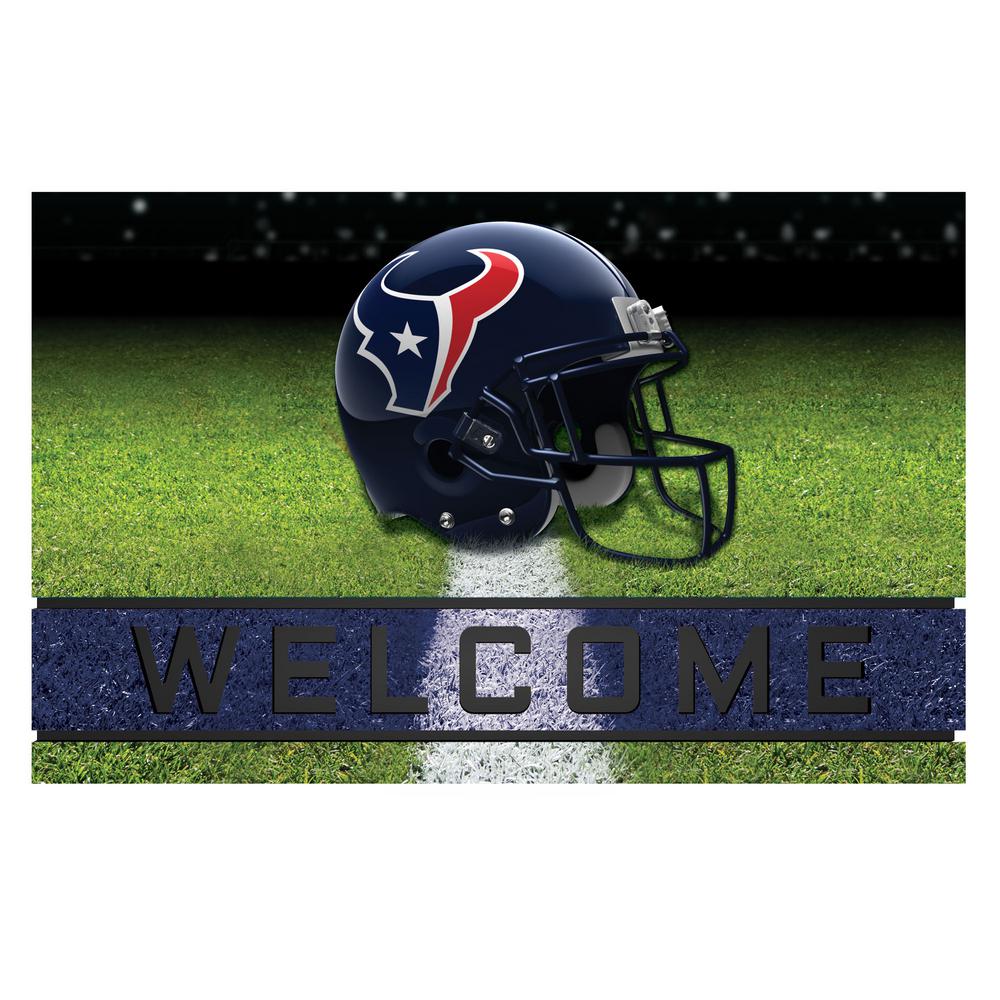 Fanmats Nfl Houston Texans 18 In X 30 In Rubber Door Mat 19945 The Home Depot