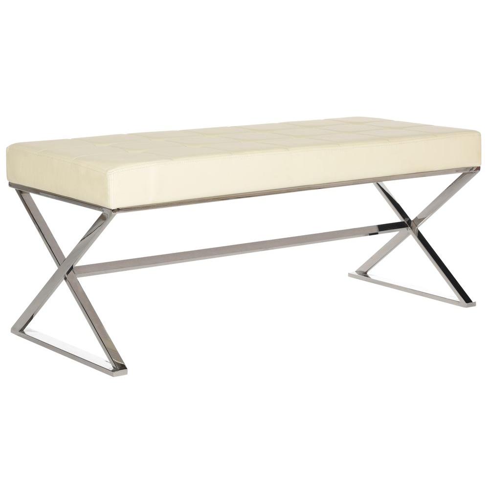 Safavieh Micha Cream Bench FOX2023A - The Home Depot