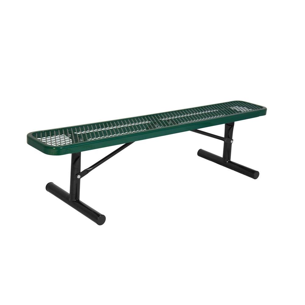 Portable 8 ft. Green Diamond Commercial Park Bench without BackLC7881