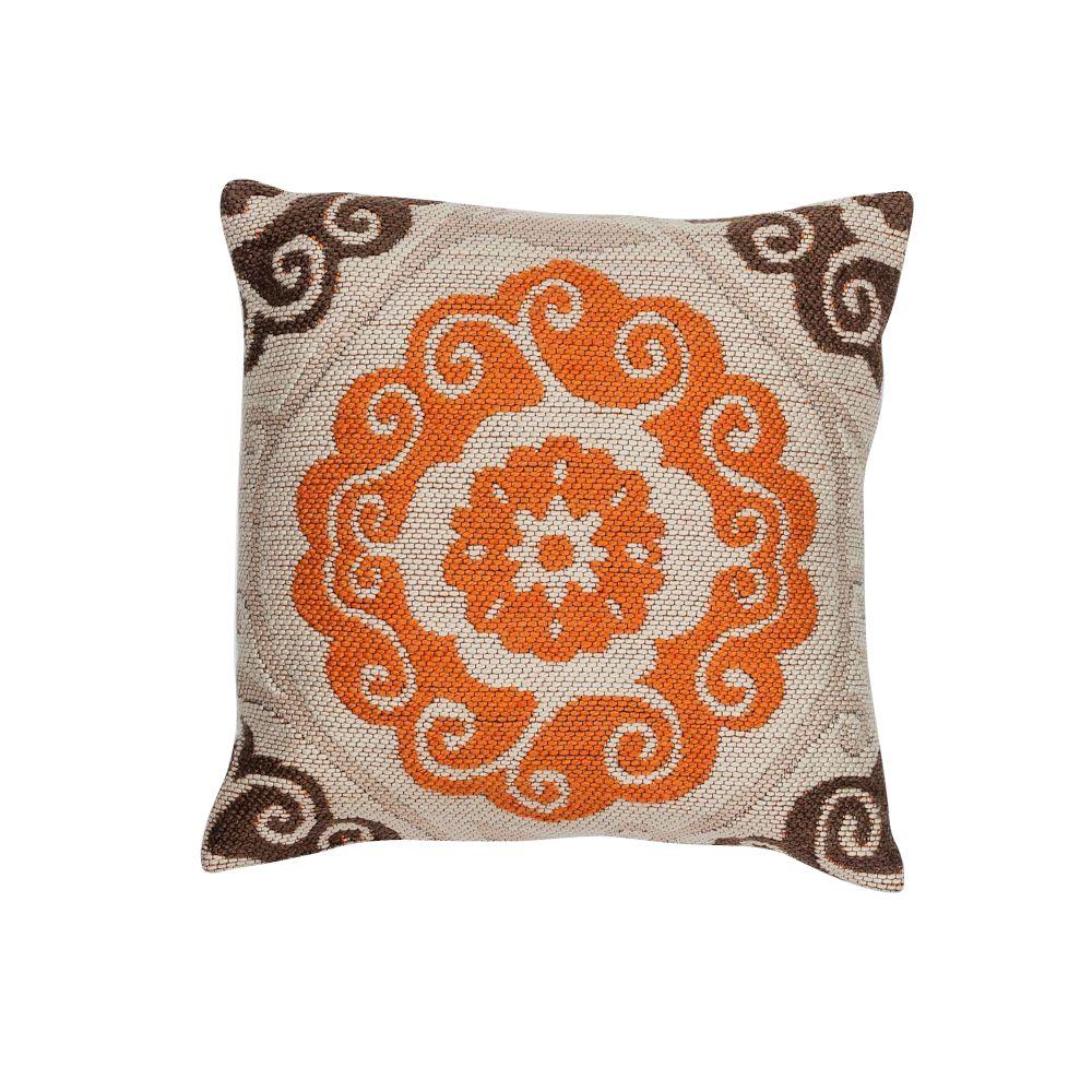 Kas Rugs Waves Ivory/Brown Decorative PillowPILL23120SQ The Home Depot