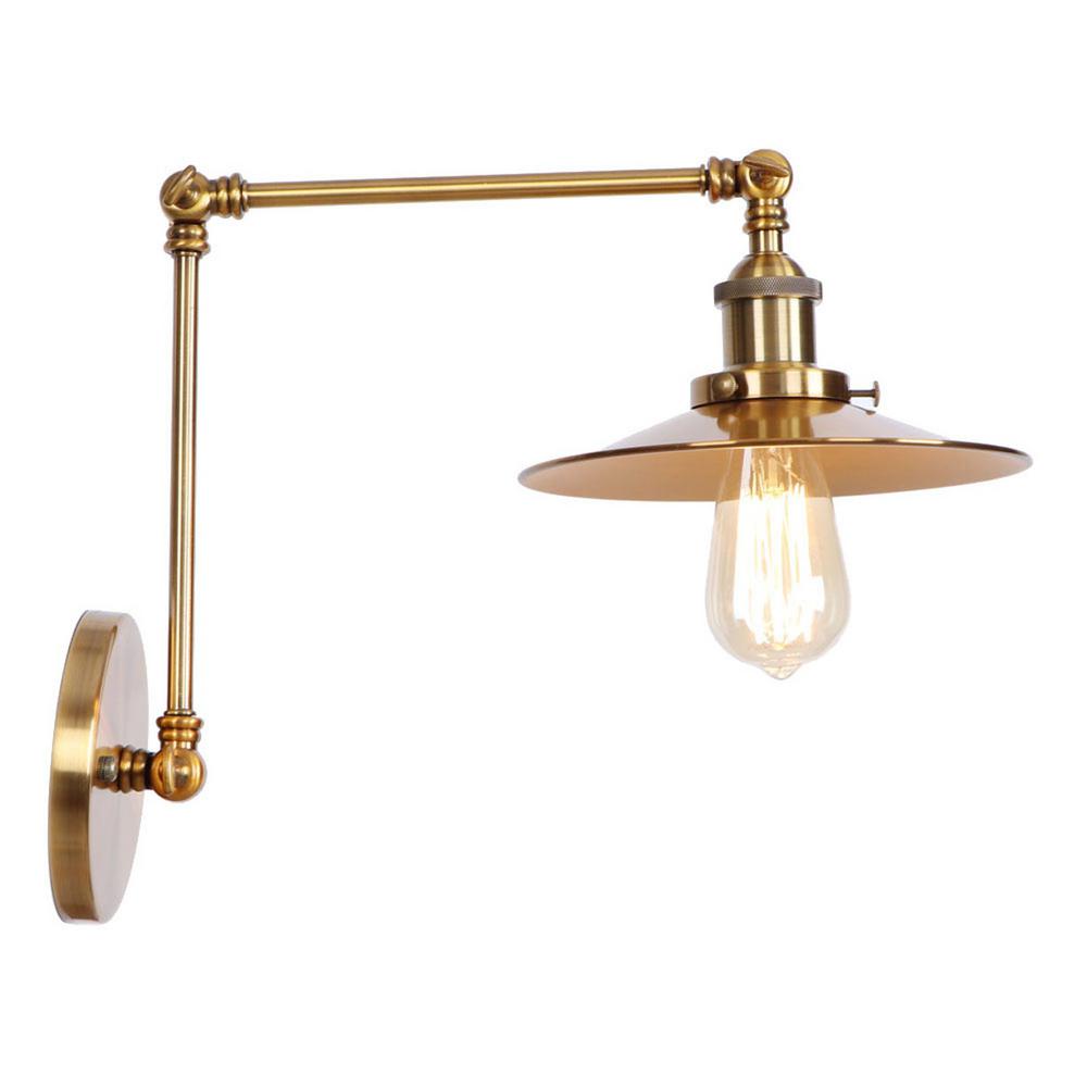 Vintage Wall Lamp Gold Sconce Arm Adjustment Swing
