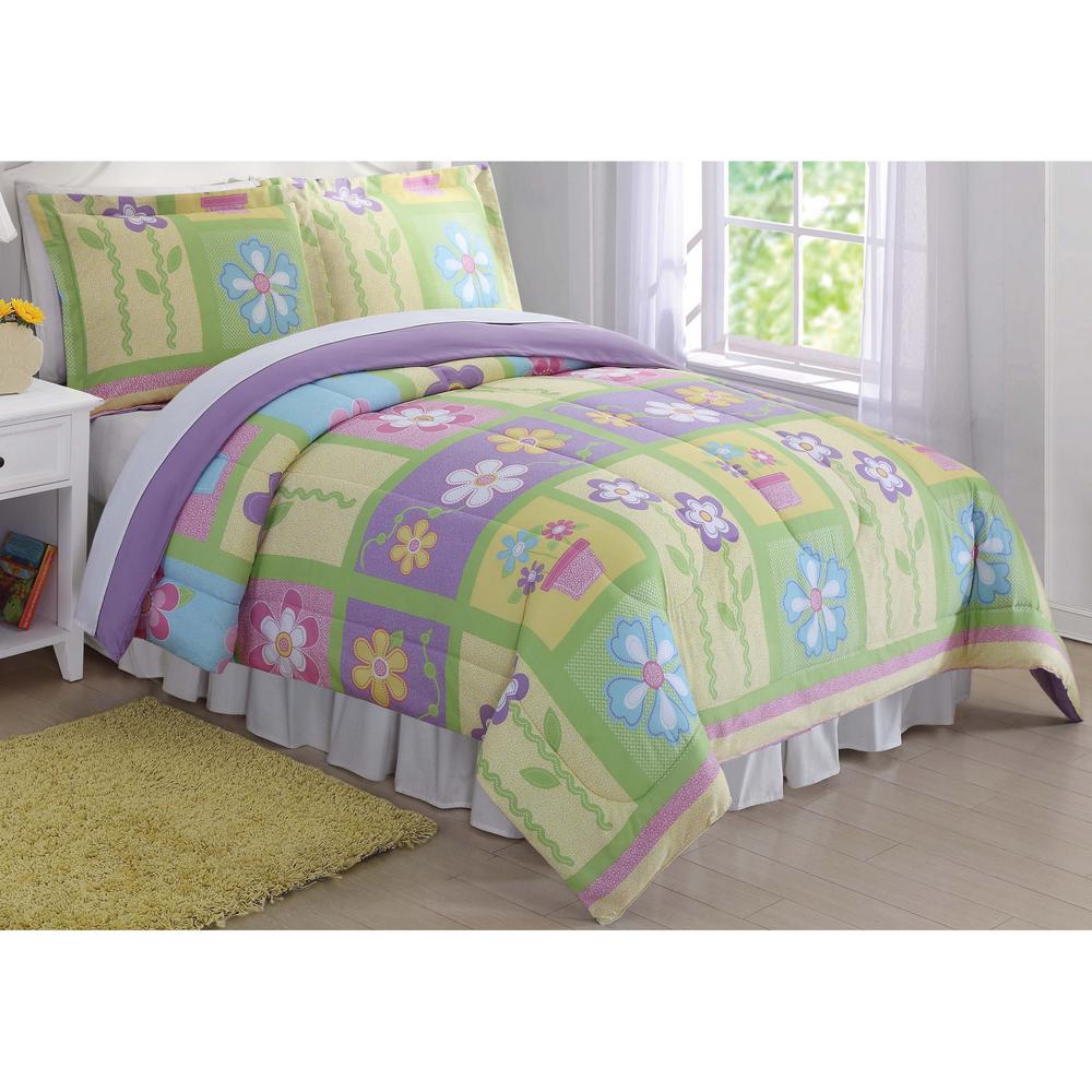 My World Sweet 3 Piece Yellow Floral Queen Comforter Set Cs8999fq