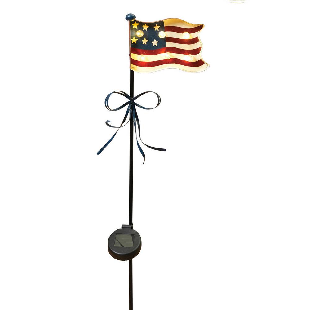 40.5 in. Solar Lighted Metal Patriotic Yard Stake2253180EC The Home