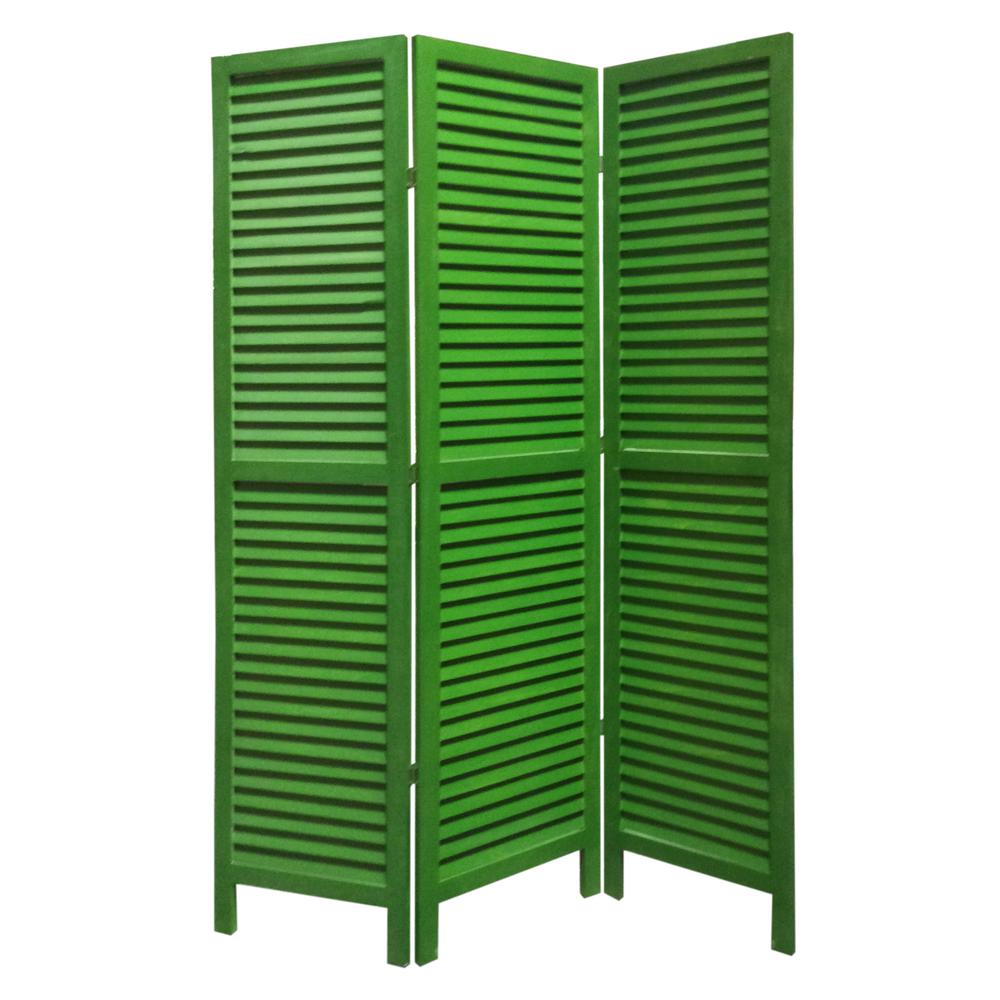 SHUTTER 5.5 ft. GREEN 3Panel Room DividerSG237 GREEN The Home Depot