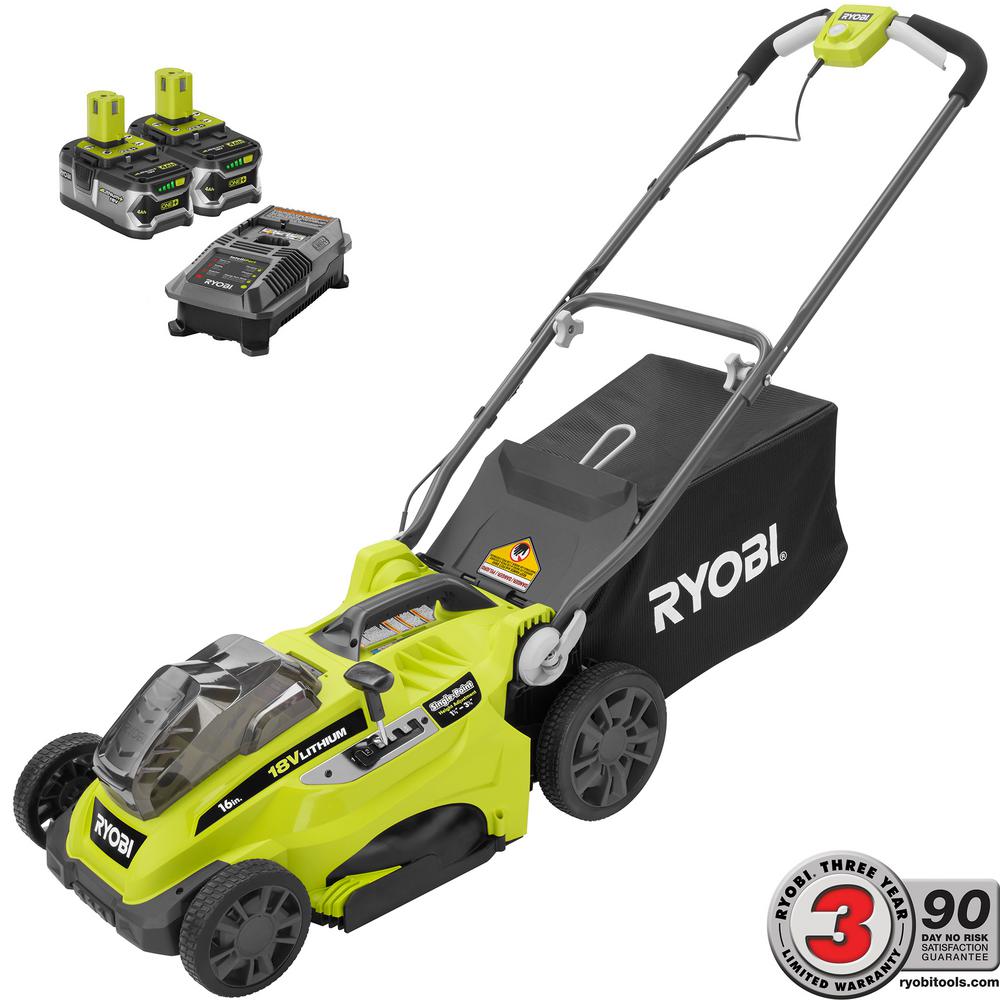 RYOBI 16 in. ONE+ 18-Volt Lithium-Ion Cordless Battery Walk Behind Push