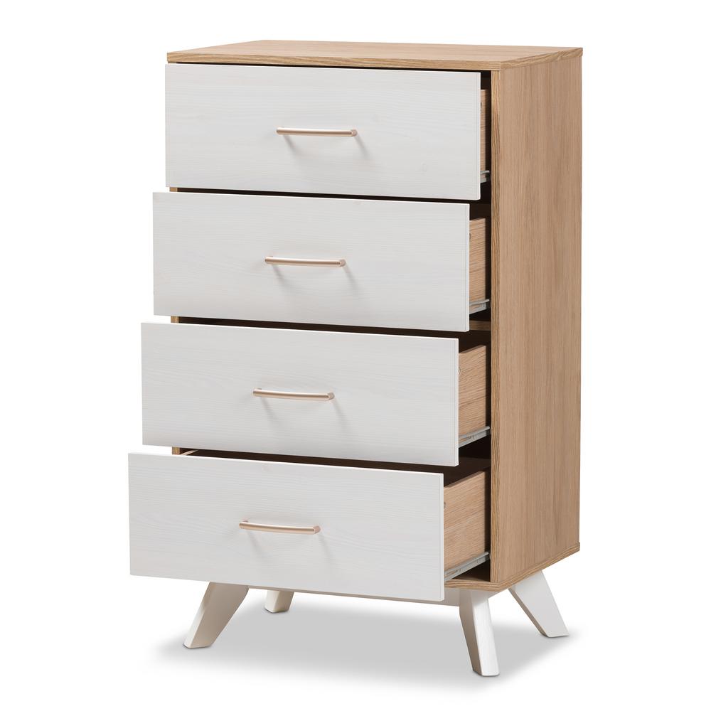 Baxton Studio Helena 4 Drawer Natural White Chest 28862 8010 Hd