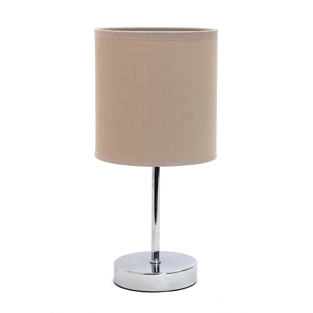 chrome and grey table lamp