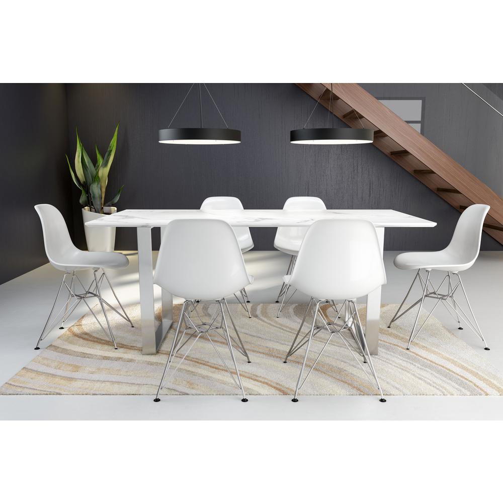 ZUO Atlas Stone And Brushed Stainless Steel Dining Table 100707