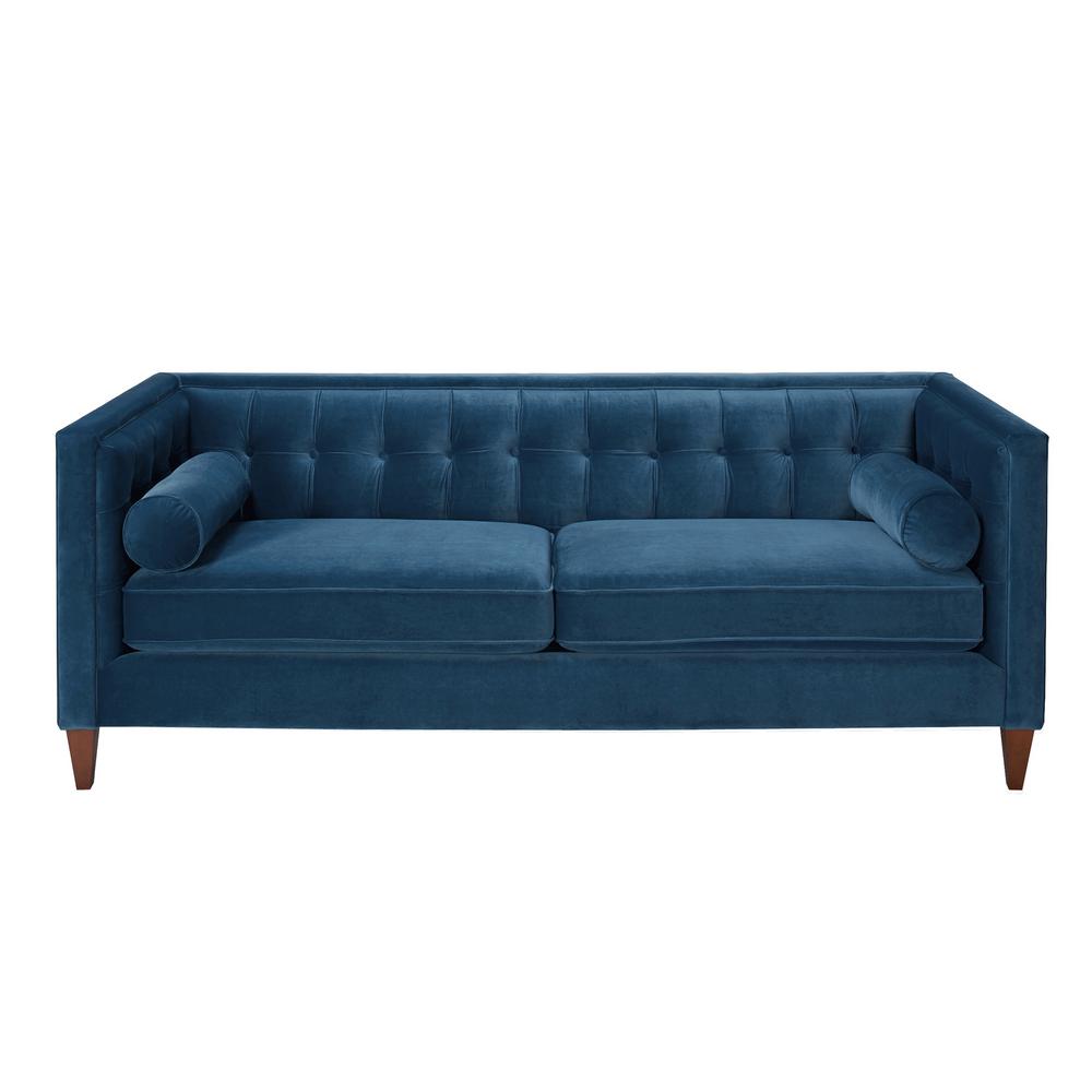 Jennifer Taylor Jack Satin Teal Tuxedo Sofa 8403 3 867 The