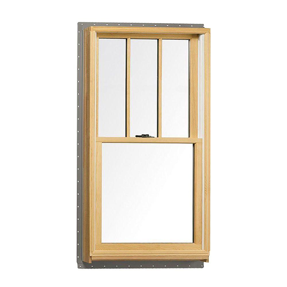 Andersen Replacement Windows >> 37 625 In X 56 875 In 400 Series Tilt Wash Double Hung Wood Window With White Exterior And Grilles Andersen Replacement Windows >> 37 625 In X 56 875 In 400 Series Tilt Wash Double Hung Wood Window With White Exterior And Grilles