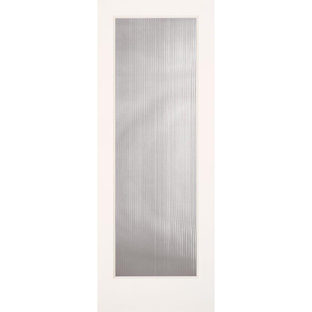 Feather River Doors 24 in. x 80 in. Reed Smooth 1 Lite Primed MDF