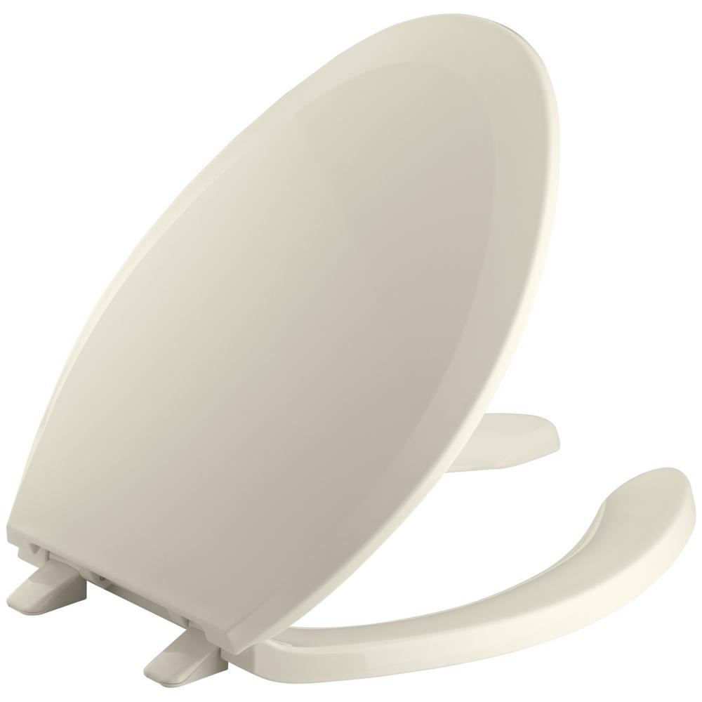 Kohler Ra Elongated Open Front Toilet Seat In Almond