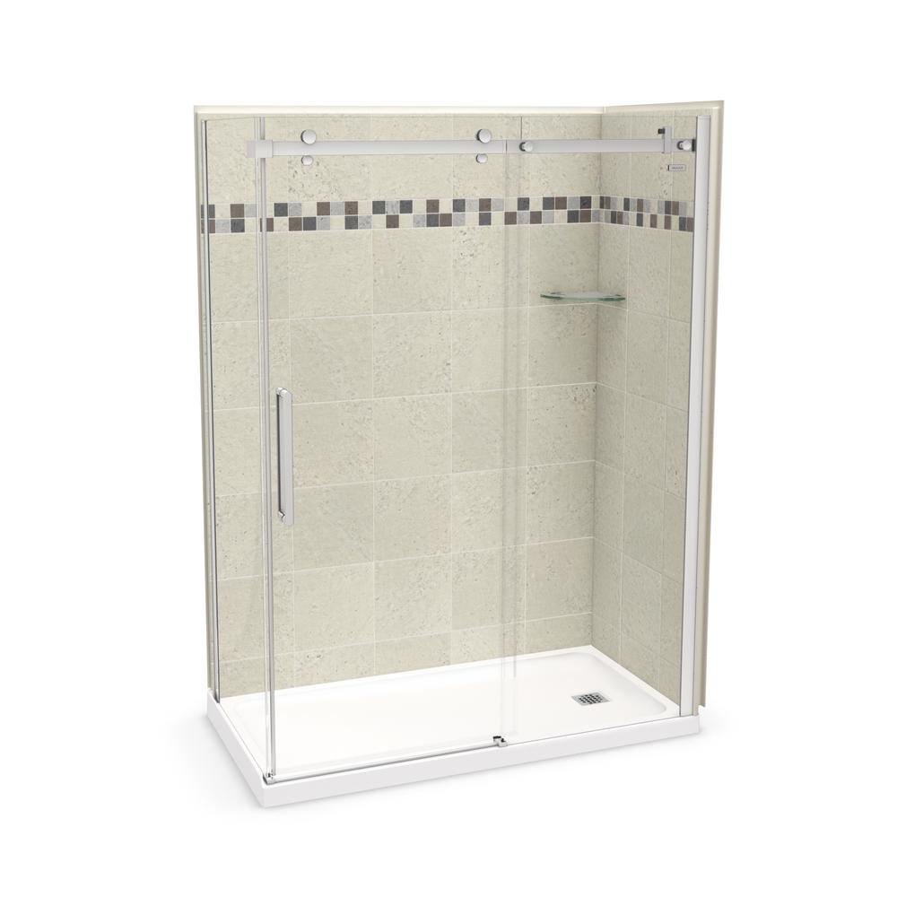 MAAX Utile Stone 30 In. X 60 In. X 83.5 In. Right Drain Corner Shower ...