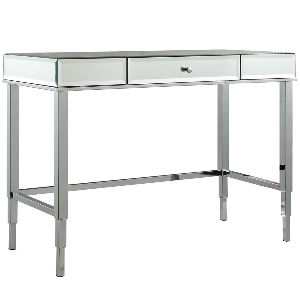 Homesullivan Cecilia Chrome Desk 40e423 15co3a The Home Depot Homesullivan Cecilia Chrome Desk