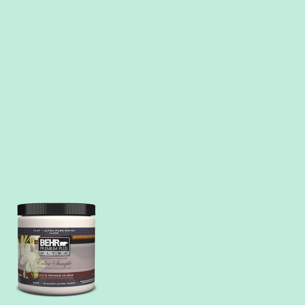 Behr Premium Plus Ultra 8 Oz 470a 2 Seafoam Pearl Matte Interior 470a 2 Seafoam Pearl Matte Interior Exterior Paint And Primer In One Sample 2u The Home Depot