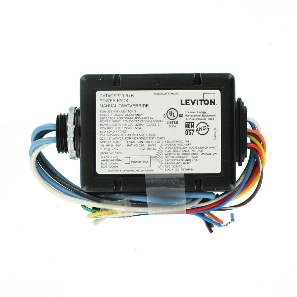 leviton 225ma 24vdc power pack with dry contact relay and override inputs for occupancy sensors 3 way dimmer switch wiring diagram multiple lights leviton 20 amp standard power pack for