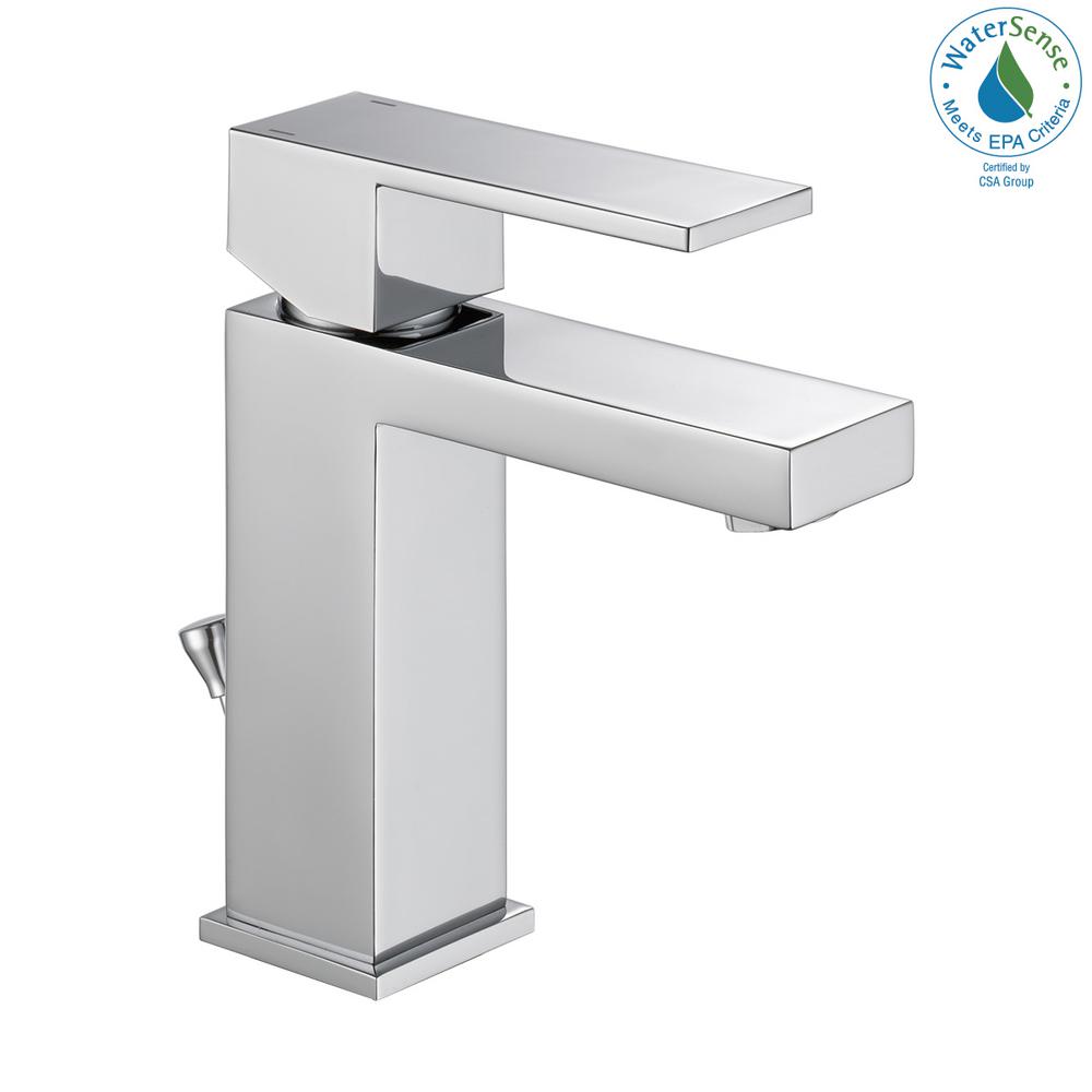 Delta Modern Single Hole Single Handle Bathroom Faucet In Chrome