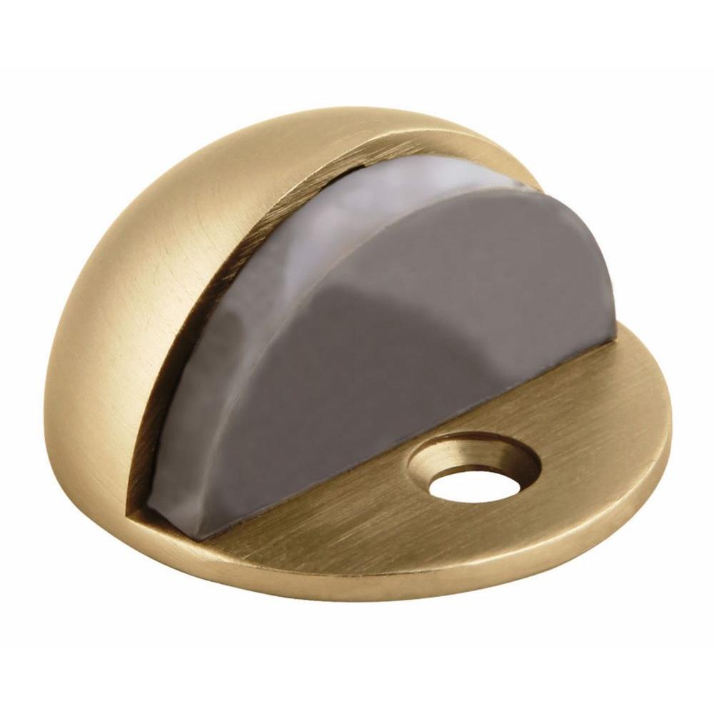 Design House Satin Brass Floor Mount Dome Door Stop204750 The Home Depot