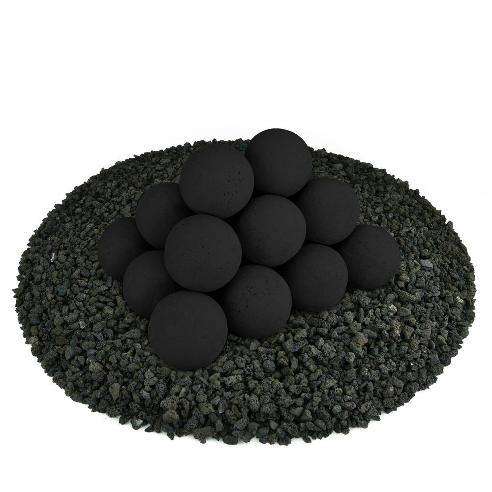 3 in. Set of 20 Ceramic Fire Balls in Midnight Black010581 The Home