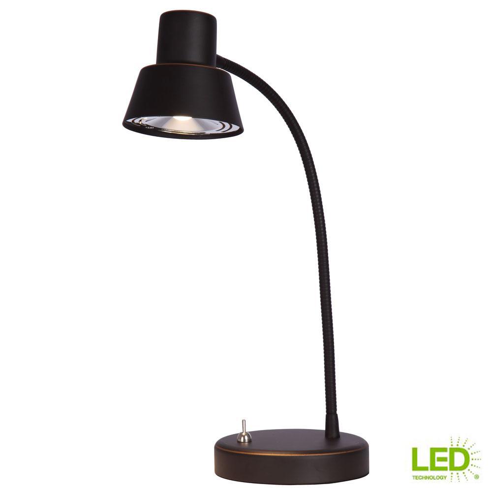 Hampton Bay 14 In Oil Rubbed Bronze Integrated Led Desk Lamp 19181 Oil Rubbed Bronze Integrated Led Desk Lamp