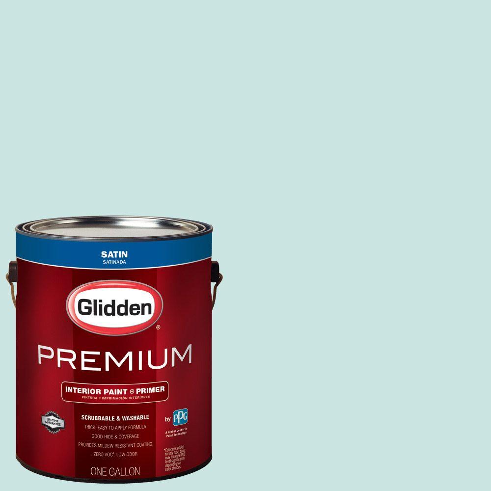 Glidden Premium 1 gal. #HDGB22 Lagoon Green Satin Interior Paint with