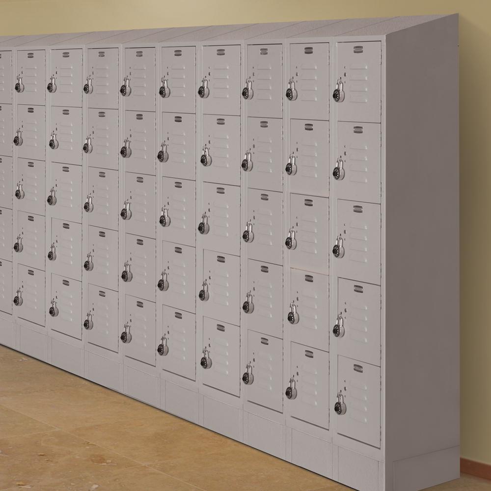 Gray Salsbury Industries 76162GY-U Six Tier Box Style 12-Inch Wide 6-Feet High 12-Inch Deep Unassembled Vented Metal Locker