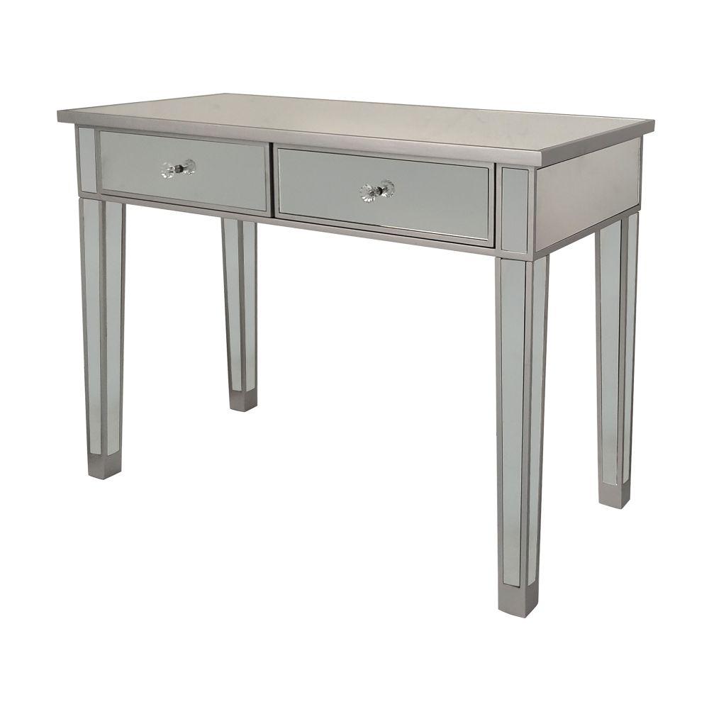 The Urban Port Mirrored Console Table Vanity Table With 2 Drawers