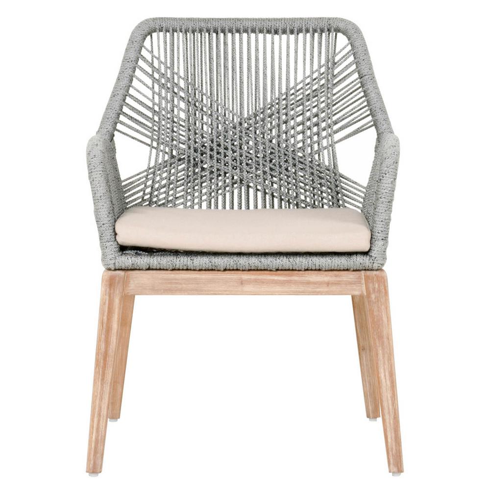 Orient Express Furniture Loom Platinum Rope Stone Wash Mahogany Loom Platinum Rope Stone Wash Mahogany Dining Arm Chair Set Of 2 By Orient Express Furniture
