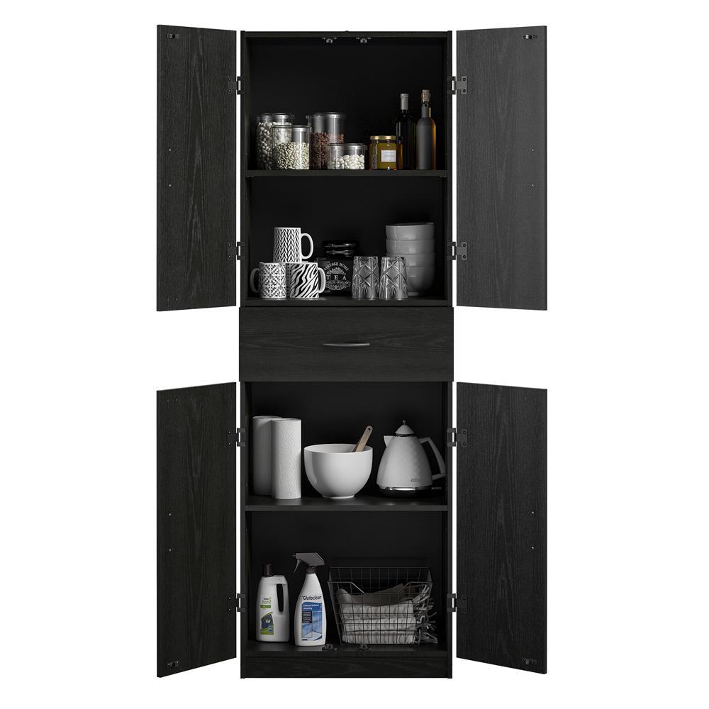 Ameriwood Home System Build Woodworth Black Oak Storage Cabinet With Drawer Hd54093 The Home Depot