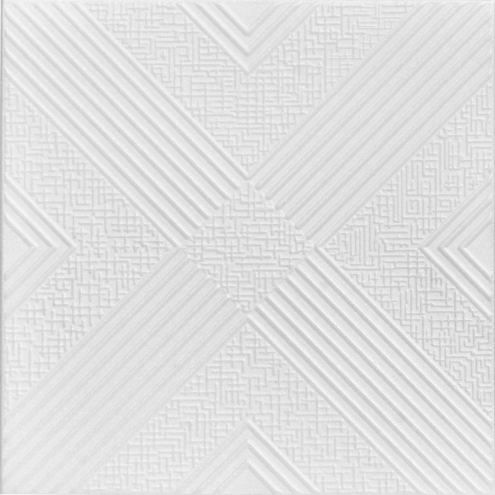 A La Maison Ceilings Hidden Treasure 1 6 Ft X 1 6 Ft Foam Glue Up Ceiling Tile In Plain White 21 6 Sq Ft Case