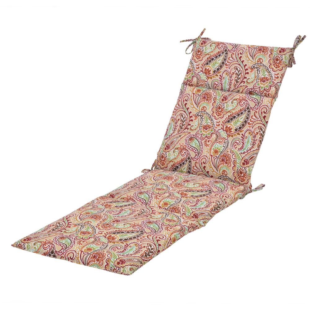 Paisley Plantation Patterns Llc Outdoor Cushions Patio Chili Paisley Outdoor Chaise Lounge Cushion