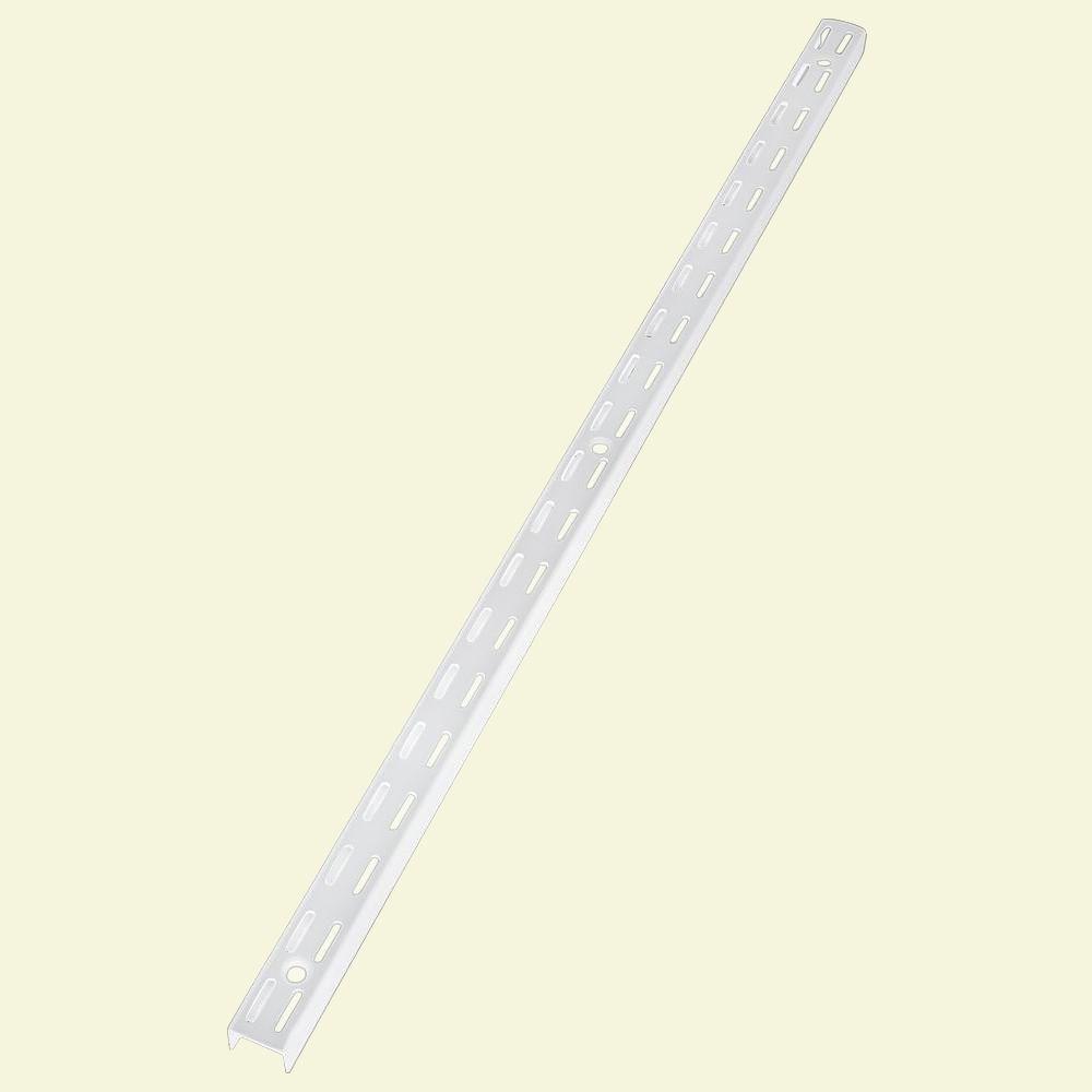 In White Twin Track Upright For Wood Or Wire Shelving In White Twin Track Upright For Wood Or Wire Shelving