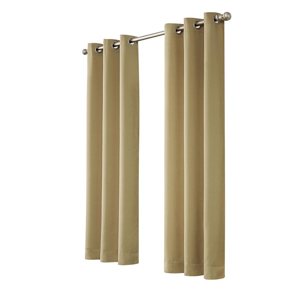 Eclipse Thermal Room Darkening Window Curtain Pair In Taupe 74 In