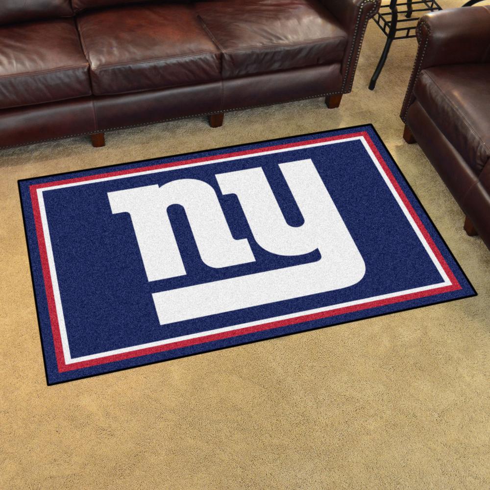 Trafficmaster New York Giants 4 Ft X 6 Ft Area Rug 6594 The Home Depot