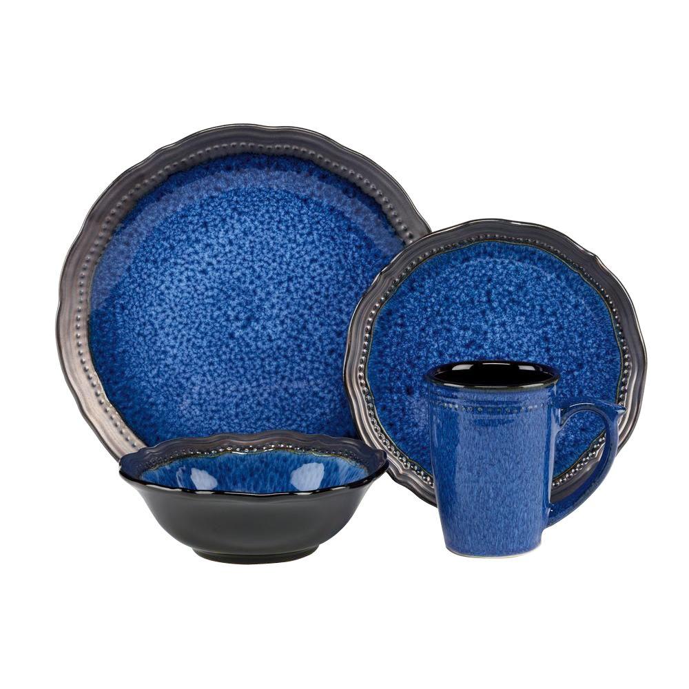 Cuisinart Jenna Collection 16Piece Dinnerware Set in BlueCDST1S4JEB