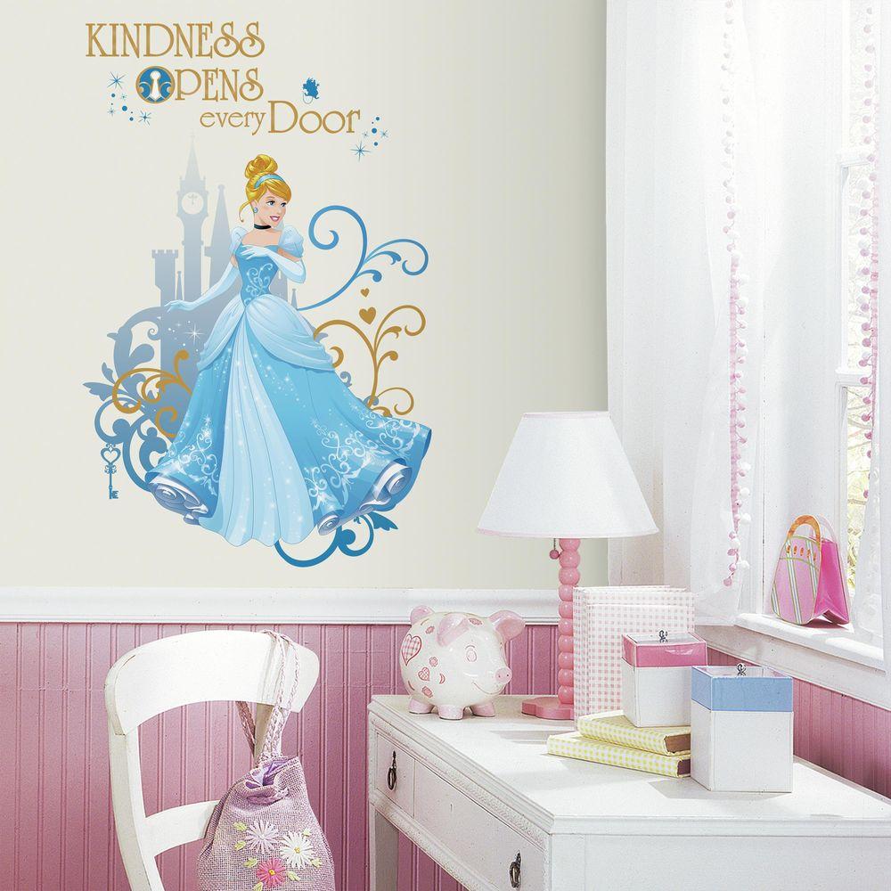 2 5 In W X 27 H Disney Princess Cinderella Piece L And Stick Giant Wall Graphic