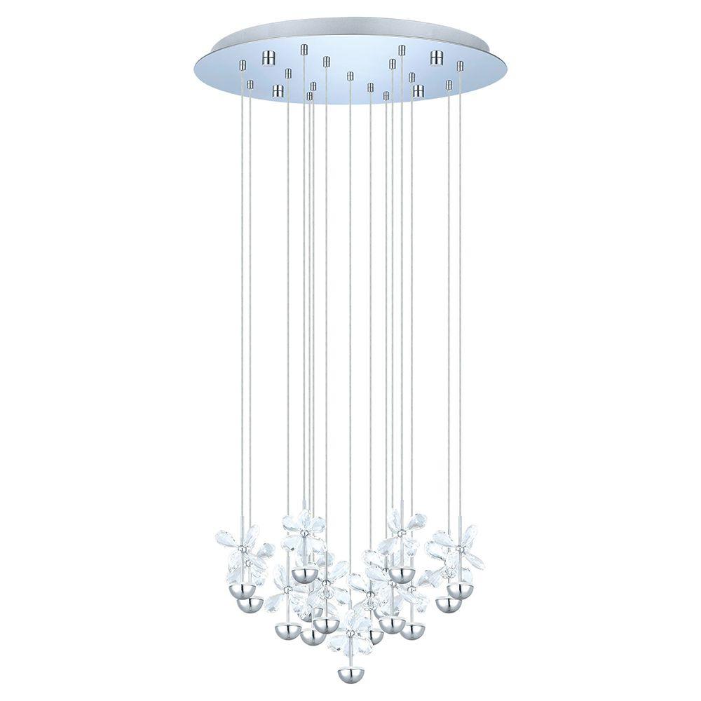 Artika Chandeliers Lighting The Home Depot Pianopoli 100 Watt Chrome Integrated Led Chandelier