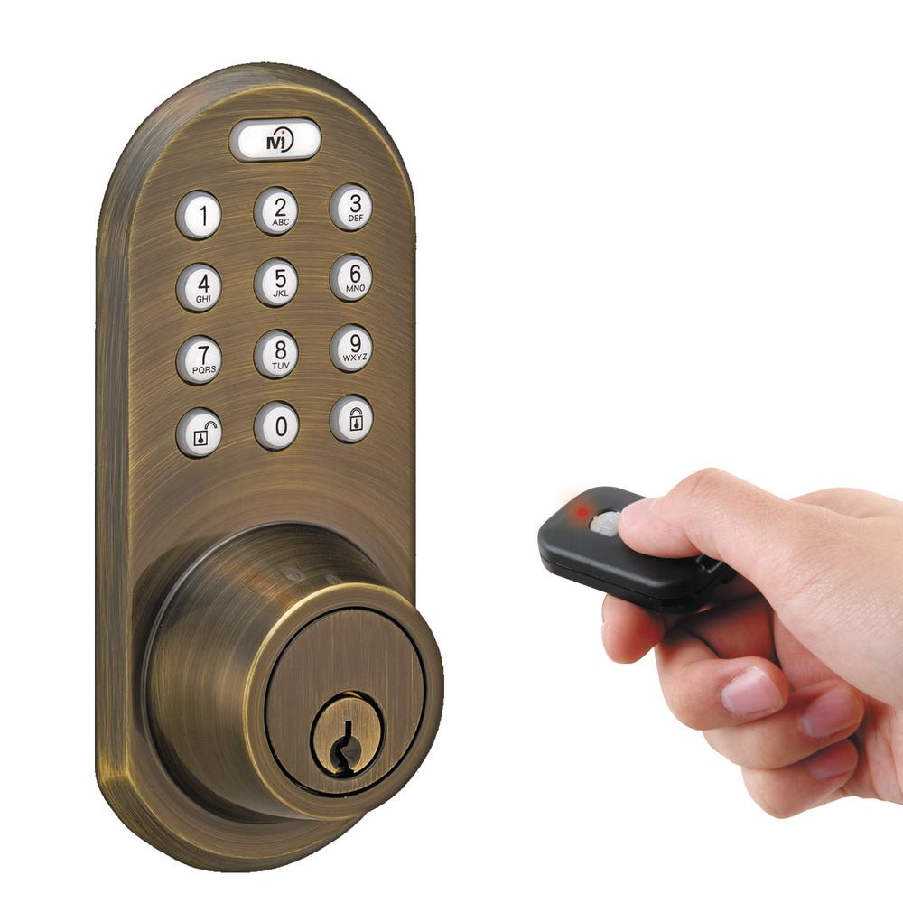 Polished Brass MORNING INDUSTRY INC QF-01P 3-In-1 Remote Control /& Touchpad Dead Bolt